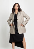 CODEMH Relaxed Stripe Blazer-Beige