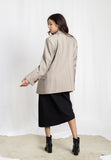 CODEMH Relaxed Stripe Blazer-Beige