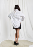 CODEMH Mixed Stripe Oversize Shirt