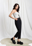 CODEMH Off Shoulder Tie Detail Sweater-Grey
