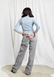 CRESCENT Erika Knit Top-Ice Blue