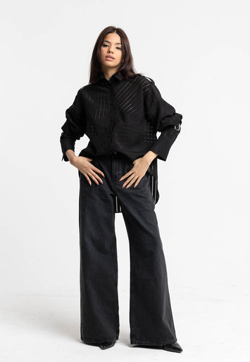 CODEMH  Junelle Sheer Stripe Shirt