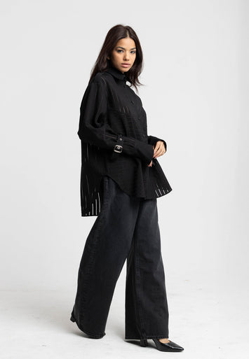 CODEMH  Junelle Sheer Stripe Shirt