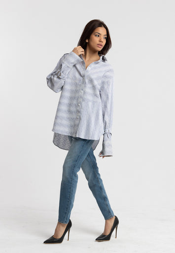 CODEMH Junelle Crinkle Stripe Shirt