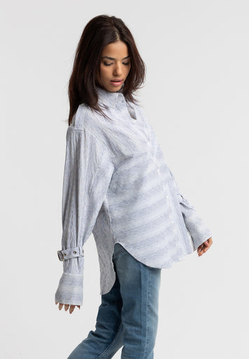 CODEMH Junelle Crinkle Stripe Shirt