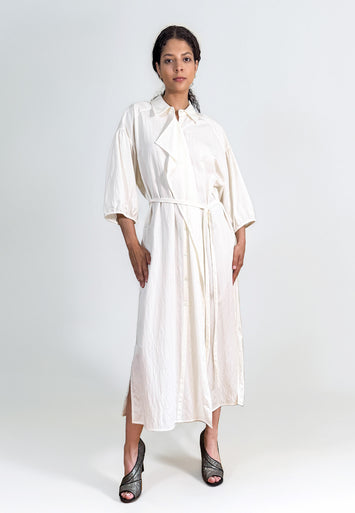CODEMH Lei Shirt Dress Ivory