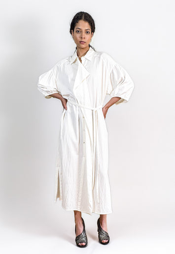 CODEMH Lei Shirt Dress Ivory