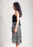 CODEMH Maeda Layered Skirt- Black & White Print