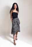 CODEMH Maeda Layered Skirt- Black & White Print