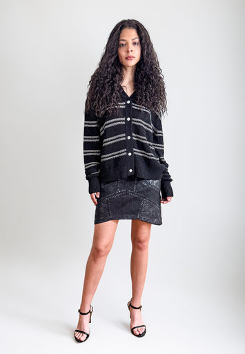 CODEMH Striped Cardigan