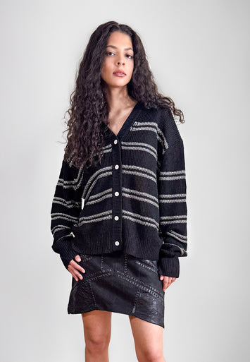 CODEMH Striped Cardigan