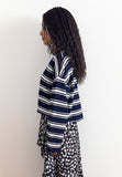 CODEMH Cropped Stripe Tee-Navy Stripe