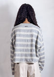 CODEMH Cropped Stripe Tee -Grey Stripe